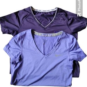 TWO Nike Pro v neck fitted women's t shirts